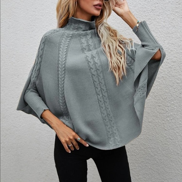 Boho cable knit sweater dark gray - Picture 14 of 16